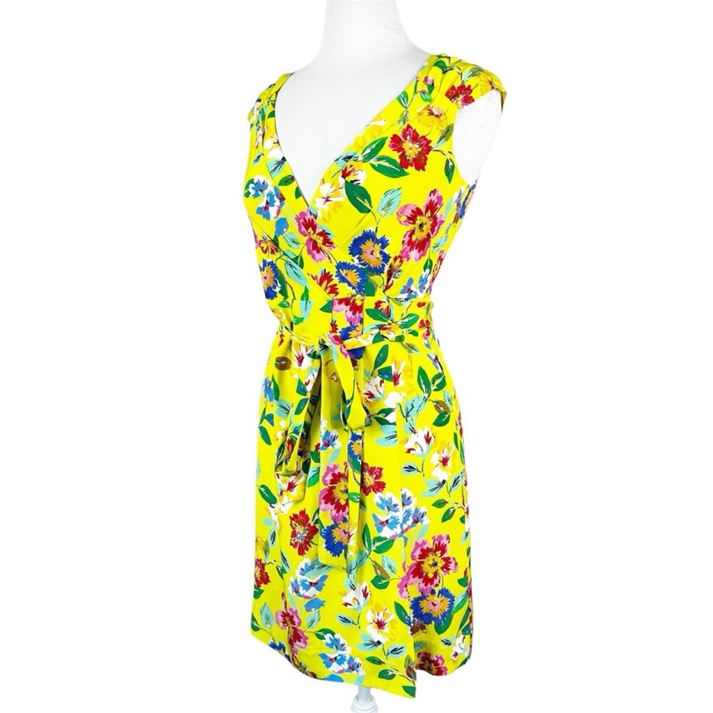 NEW Kate Spade Cathleen Yellow Floral Silk Wrap Dress Womens 6